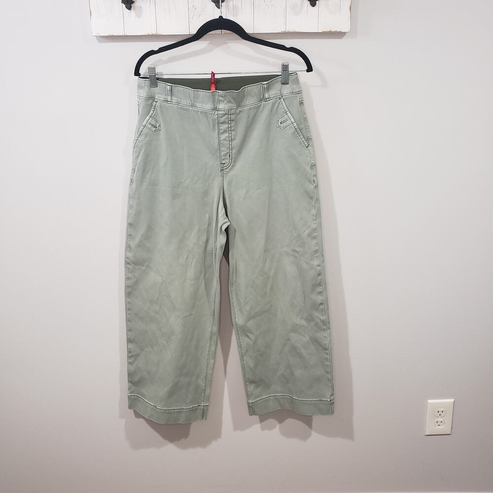 Womens Stretch Twill Cropped Wide Leg Pants XL Sage Green 20312R